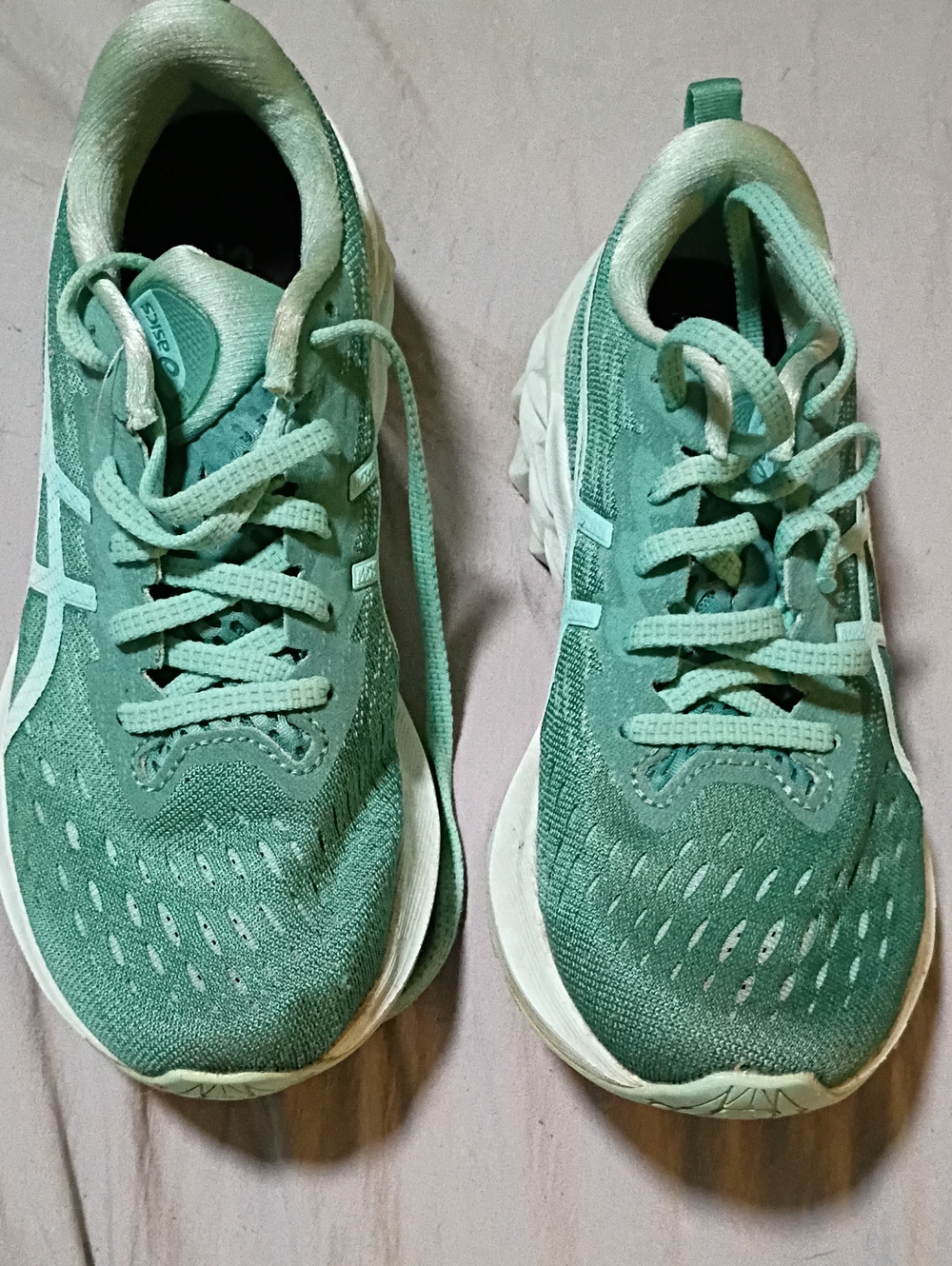 ASICS Mint Green Athletic Sneakers with White Soles